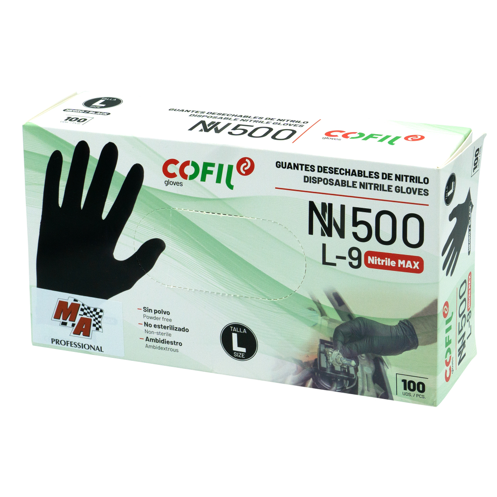 20-RN1 Ma Professional Rękawice Nitrylowe L Czarne 500 100szt zdjęcie produktu